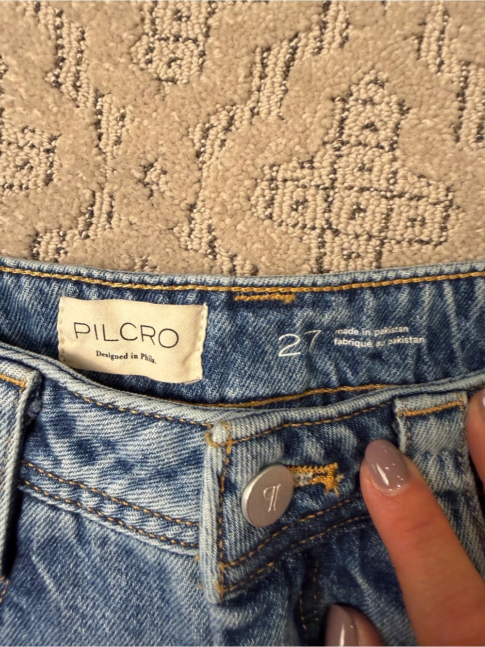 Pilcro Anthropologie Wide Leg Jeans Light Wash Blue Denim Size 27 - Picture 9 of 11